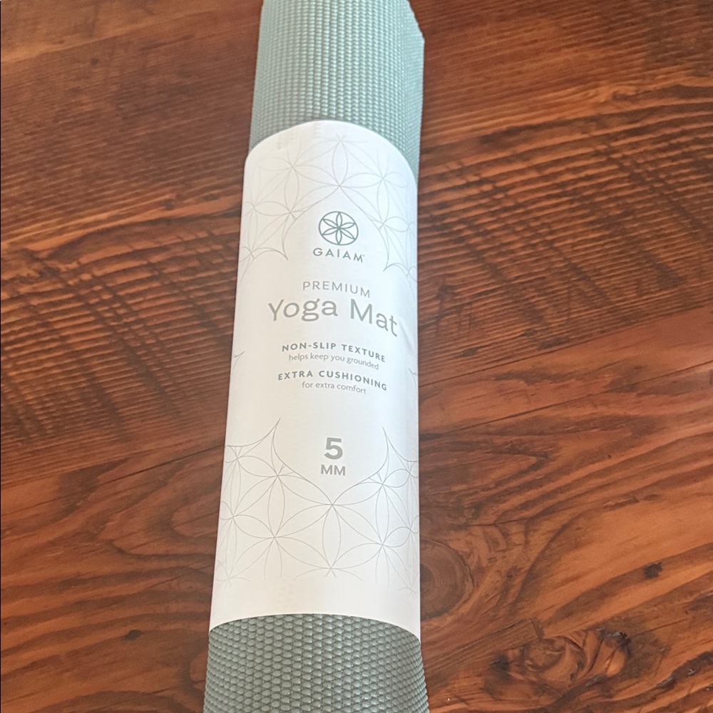GAIAM Premium White Yoga Mat with Non-Slip Texture